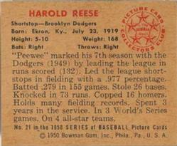 Harold Reese  baseball card collectible - Main Image 2