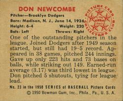 Don Newcombe  baseball card collectible - Main Image 2