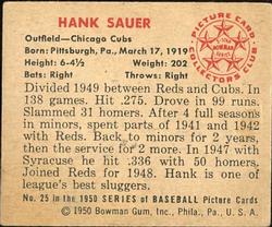 Hank Sauer  baseball card collectible - Main Image 2