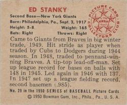 Ed Stanky  baseball card collectible - Main Image 2