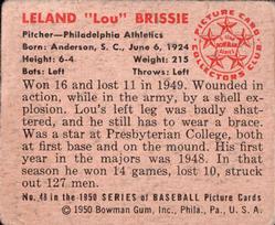 Leland "Lou” Brissie  baseball card collectible - Main Image 2