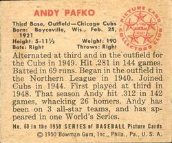 Andy Pafko  baseball card collectible - Main Image 2