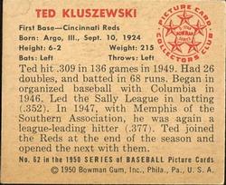 Ted Kluszewski  baseball card collectible - Main Image 2