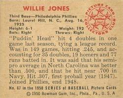 Willie Jones  baseball card collectible - Main Image 2