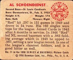 Al Schoendienst  baseball card collectible - Main Image 2