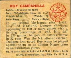 Roy Campanella  baseball card collectible - Main Image 2