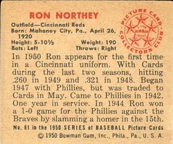 Ron Northey  baseball card collectible - Main Image 2