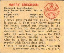 Harry Brecheen  baseball card collectible - Main Image 2