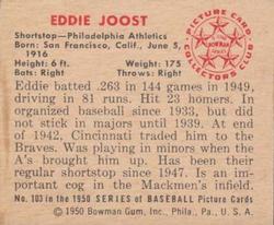 Eddie Joost  baseball card collectible - Main Image 2