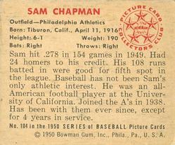 Sam Chapman  baseball card collectible - Main Image 2