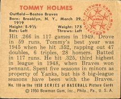 Tommy Holmes  baseball card collectible - Main Image 2