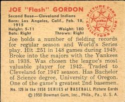 Joe "Flash” Gordon  baseball card collectible - Main Image 2