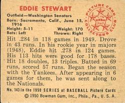Eddie Stewart  baseball card collectible - Main Image 2