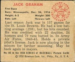 Jack Graham  baseball card collectible - Main Image 2