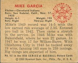 Mike Garcia  baseball card collectible - Main Image 2