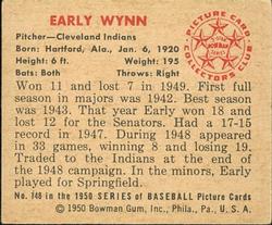 Early Wynn  baseball card collectible - Main Image 2