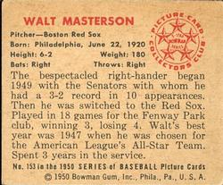 Walt Masterson  baseball card collectible - Main Image 2