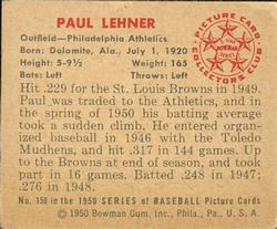 Paul Lehner  baseball card collectible - Main Image 2