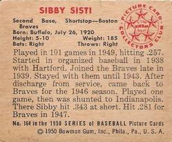Sibby Sisti  baseball card collectible - Main Image 2