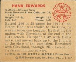 Hank Edwards  baseball card collectible - Main Image 2