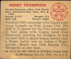 Henry Thompson  baseball card collectible - Main Image 2