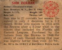 Sam Zoldak  baseball card collectible - Main Image 2