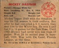 Mickey Haefner  baseball card collectible - Main Image 2
