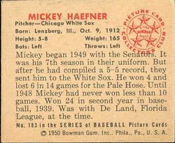 Mickey Haefner  baseball card collectible - Main Image 2