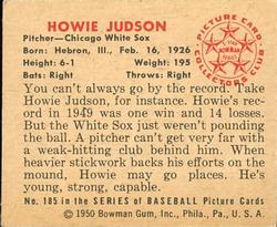 Howie Judson  baseball card collectible - Main Image 2