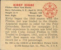 Kirby Higbe  baseball card collectible - Main Image 2