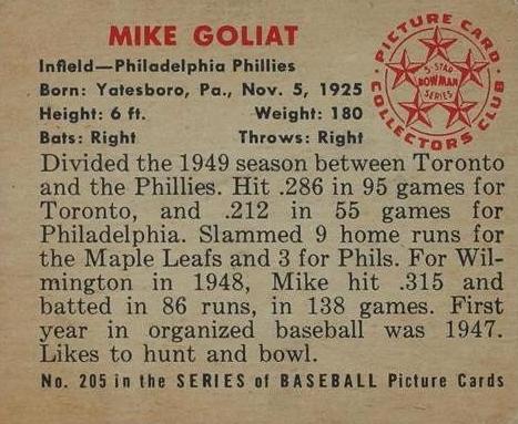 Mike Goliat  baseball card collectible - Main Image 2