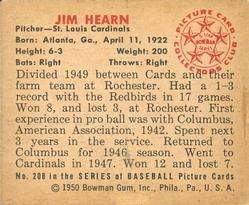 Jim Hearn  baseball card collectible - Main Image 2