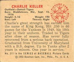 Charlie Keller  baseball card collectible - Main Image 2