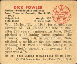 Dick Fowler  baseball card collectible - Main Image 2