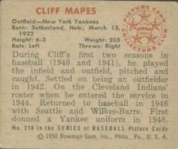 Cliff Mapes  baseball card collectible - Main Image 2