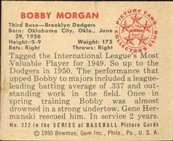 Bobby Morgan  baseball card collectible - Main Image 2