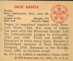 Jack Banta  baseball card collectible - Main Image 2