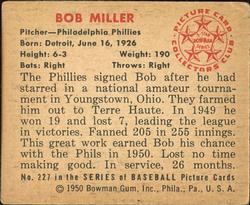 Bob Miller  baseball card collectible - Main Image 2