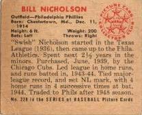 Bill Nicholson  baseball card collectible - Main Image 2