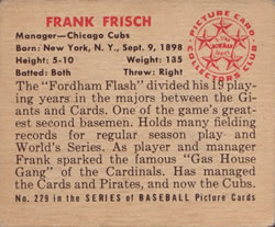 Frank Frisch  baseball card collectible - Main Image 2