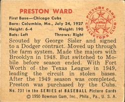 Preston Ward  baseball card collectible - Main Image 2