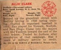 Allie Clark  baseball card collectible - Main Image 2