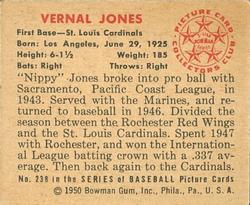 Vernal Jones  baseball card collectible - Main Image 2