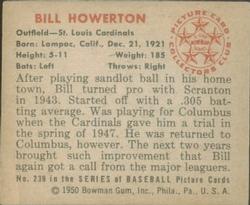 Bill Howerton  baseball card collectible - Main Image 2