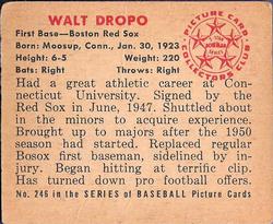 Walt Dropo  baseball card collectible - Main Image 2