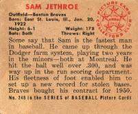 Sam Jethroe  baseball card collectible - Main Image 2