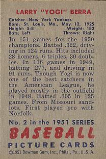 Larry "Yogi” Berra  baseball card collectible - Main Image 2