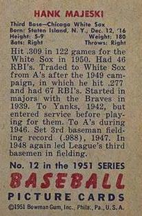 Hank Majeski  baseball card collectible - Main Image 2