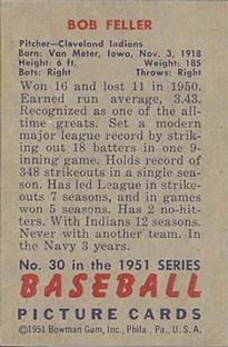 Bob Feller  baseball card collectible - Main Image 2