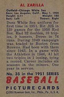 Al Zarilla  baseball card collectible - Main Image 2